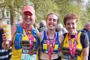 London finishers Elaine Bailey and Bev Quinton, with Elaine’s daughter