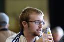 BOTTOMS UP: Joe Timmis enjoying a matchday pint at Bolton Beer Festival