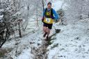 Ian Swan in action at a wintry West Yorkshire fell race