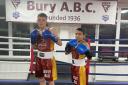 IN ACTION: Bury ABC boxers Kyle Warburton, left, and Adam Warsi