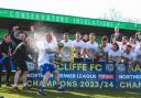 Radcliffe FC celebrate winning the league
