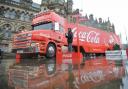 The Christmas Coca Cola truck in Bradford's City Park.
