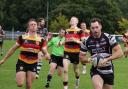 FOUR-MIDABLE: Rhys Henderson, right, bagged four tries against Blaydon at the weekend