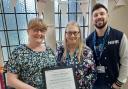 From left; Lindsey Whittle Alexander Care Home manager, Margaret Broughton-Smith, CRN Greater Manchester clinical research practitioner and Ash Minchin, of CRN Greater MAnchester