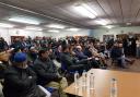 Taxi drivers from across the town turned out to the meeting at Jinnah Day Care Centre, in Alfred Street