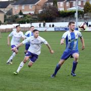 Ramsbottom United v Clitheroe by Frank Crook. Jamie Rother