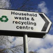 A household waste recycling centre sign