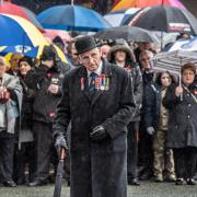 Colonel Eric Davidson at a Remembrance Sunday event in Bury town centre