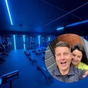 Nick and Louise Phillips, inset, and their gym