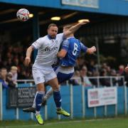 Action from the clash between Ramsbottom and Bury