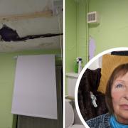 Karen Booth has been forced out of her Ramsbottom flat due to a damaged ceiling