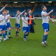 Bury players celebrate after beating Glossop North End at the weekend Picture: Phil Hill