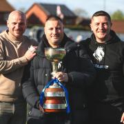 Co managers Bernard Morley (left) and Anthony Johnson (right) guided Radlciffe to the NPL Premier Division title Picture: Barkley Costello