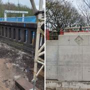 The Queen's Park Bridge in Heywood is being repaired