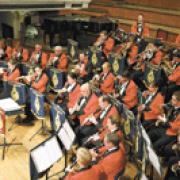 The Fusiliers' Association Band and Corps of Drums with bandmaster, Cathie Brooks, during the fundraising concert