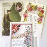 Three of the postcards that will be displayed