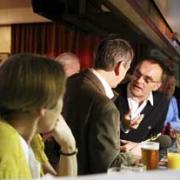 Danny Boyle is interviewed over a pint with BBC presenter Gordon Burns