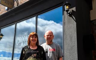 Lisa Dalgarno and Shaun Connelly, owners of The Crooked Man in Prestwich