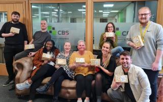 The CBS team with their Easter eggs