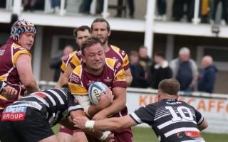 Flanker Mark Goodman drives through during Tigers defeat at Plymouth Albion
