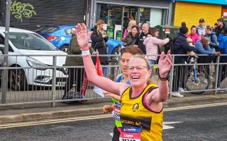 Karen Doherty in action at the Manchester Marathon