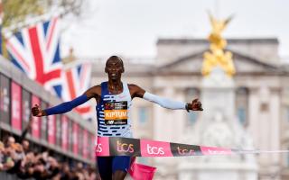 Kelvin Kiptum set a new course record when he won the London Marathon in 2023 (John Walton/PA)