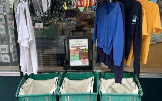 Prestwich Community Closet operates a free used school uniform exchange from outside the Village Greens grocery store