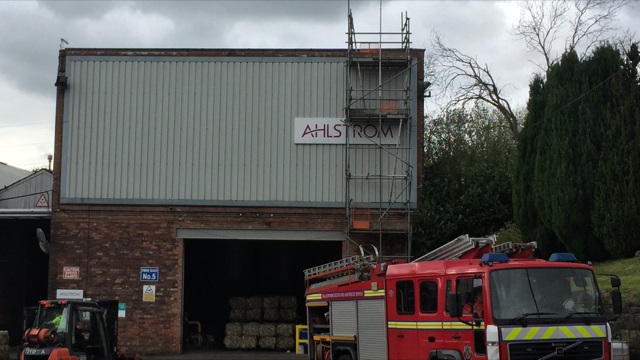 Fire in warehouse was caused by sparks from engineering works