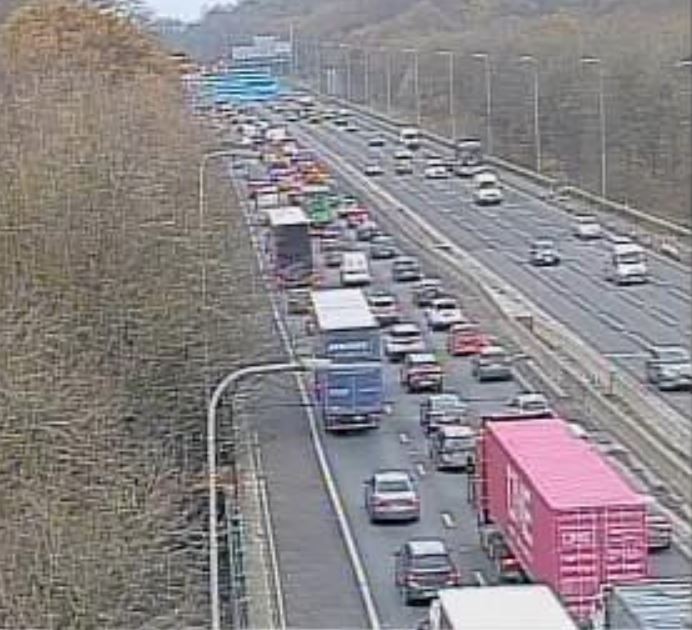 Long delays after four-vehicle crash on M60 at Worsley