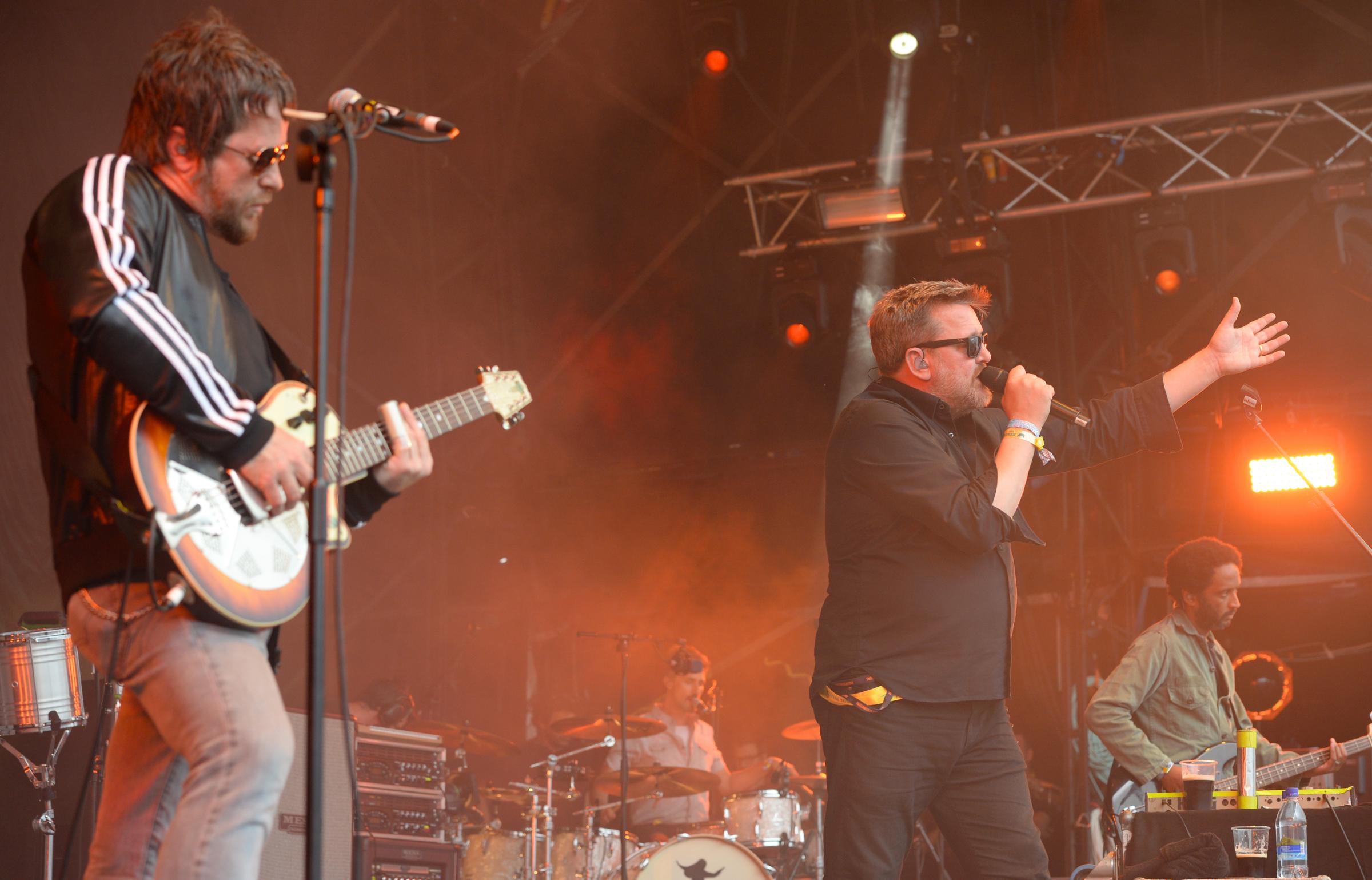 Guy Garvey and Elbow performing on the Park Stage at the Glastonbury Festival, 2017
