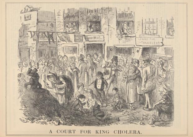 Bury Times: ‘A court for King Cholera’ - Illustration by John Leech, 1852. Published in Punch, or, the London Charivari. Page 139, V23 (July-Dec 1852). Credit: Wellcome Collection. Attribution 4.0 International (CC BY 4.0)