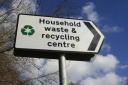 A household waste recycling centre sign