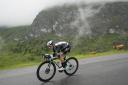 Simon Yates speeds down Col de la Colombiere during the eighth stage of the Tour de France