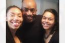 Tony Morris with daughters Natalie and Rebecca