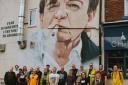The Mark E Smith mural in Prestwich, unveiled in 2021