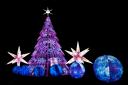 Christmas tree display at Lightopia
