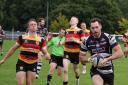 FOUR-MIDABLE: Rhys Henderson, right, bagged four tries against Blaydon at the weekend