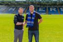 Bury FC boss Andy Welsh welcomes one of his new signings Carl Dickinson Picture: Phil Hill