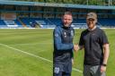Bury FC boss Andy Welsh with one of his summer signings Chris Rowney