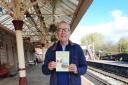 Nigel Jepson at Ramsbottom Railway Station with his new book