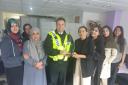 Samia Farid and Bury Chief Superintendent Chris Hill with volunteers