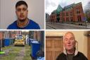 (L-R clockwise) Adil Iqbal, many of Bury's cases were heard at Minshull Street Crown Court, police at Ulundi Street were Ben Tebay carried out his attack, Robert McCabe