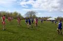 Bury Bronocs, in blue, during their 38-20 victory at Leyland Warriors