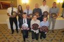 The 10 prize winners at the Lancashire FA Referees Association awards night, back from left, Ismail Esat, Emily Carney, Albert Handley, Eamonn McNamara, Leigh Doughty and Anthony Wager, front, Kavan Hurn, Jonathan Chadwick and Joe Kirkley
