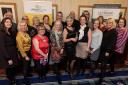 Bolton and Bury Business Networking Group meeting with, fifth and sixth from left front row, Elizabeth Oakes from Children Today and Jo Fulthorpe
