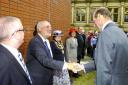 The Duke of Kent meets local dignitaries including the Chief Executive of Bury Council, Mark Sanders