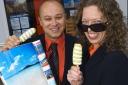 Rachel White, of Co-operative Travel in Bolton, with Stephen Jones, branch manager