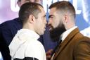 Scott Quigg (left) head-to-head with Jono Carroll at the final press conference