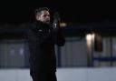Andy Welsh salutes the Bury AFC fans after the win against Garstang. Picture: Haydan Roberts