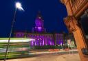 Leeds Town Hall will be lit up in purple (PA)
